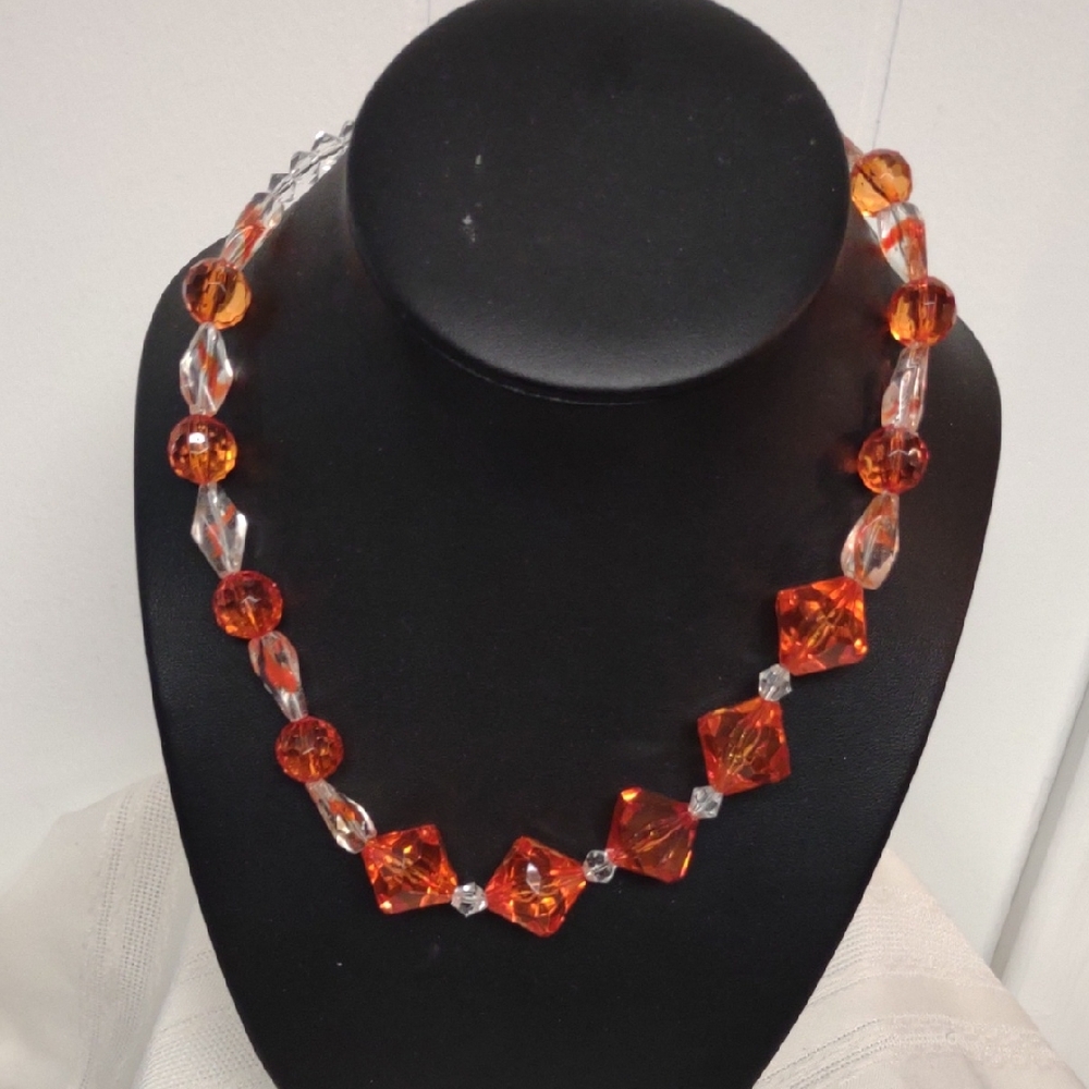 Creamsicle Orange Beaded Necklace